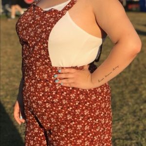 Floral Overall Long Romper